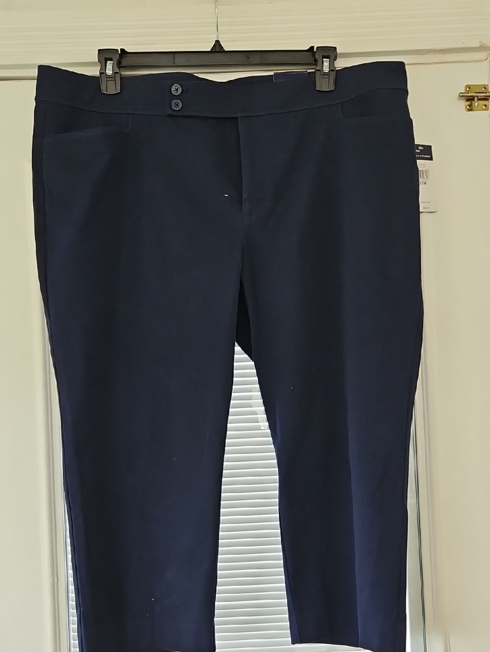Chaps Navy Flat-Front Dress Capri
